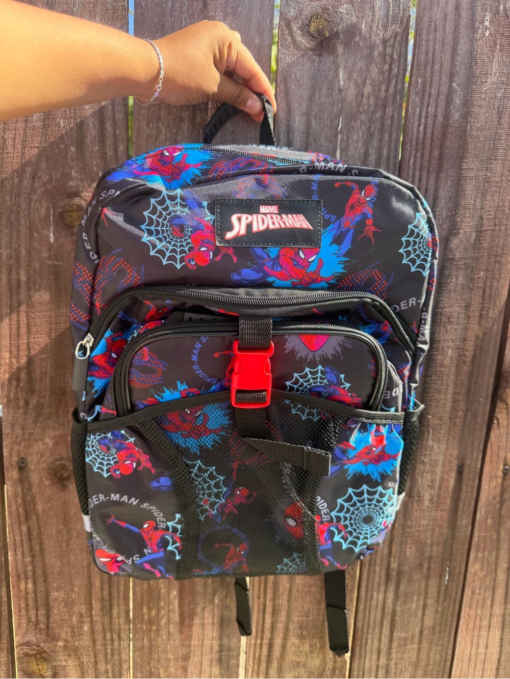Kids Spiderman Backpack with lunch bag attachment